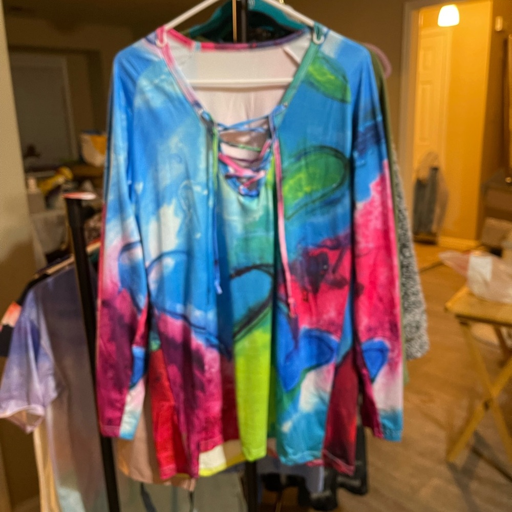 Colorful Tie-Dye Long Sleeve Top